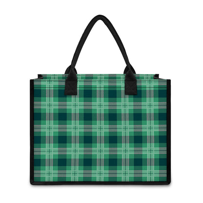 St. Patrick's Day Tartan Print Canvas Tote Bag