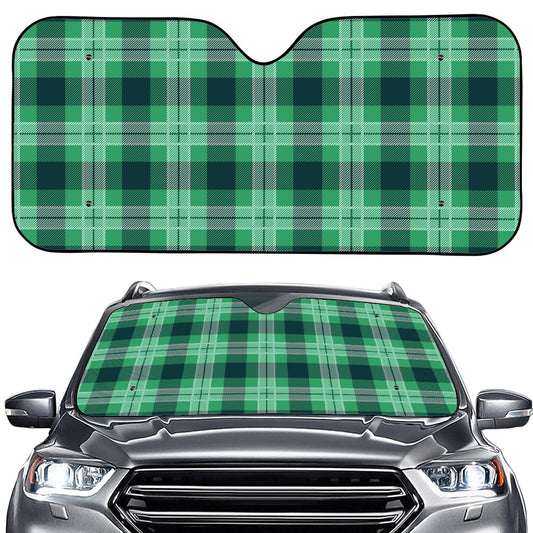St. Patrick's Day Tartan Print Car Windshield Sun Shade