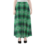 St. Patrick's Day Tartan Print Chiffon Maxi Skirt