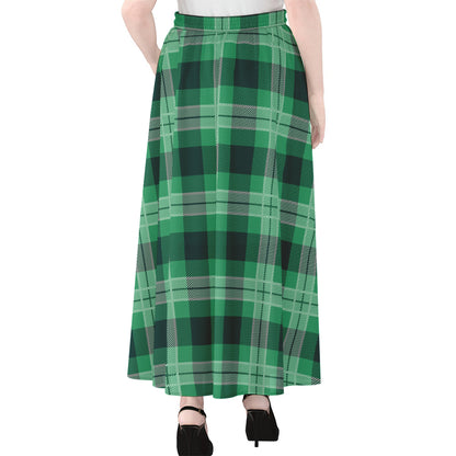 St. Patrick's Day Tartan Print Chiffon Maxi Skirt
