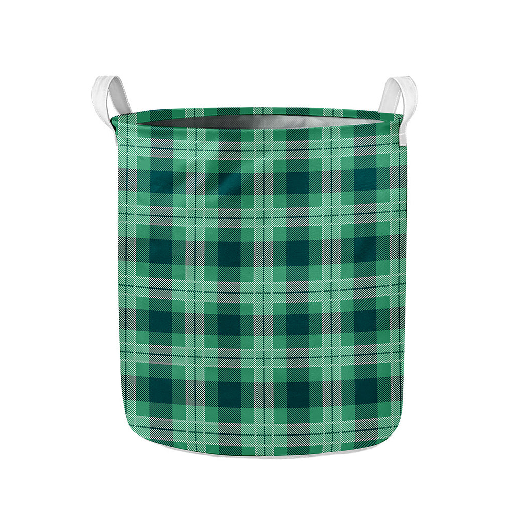 St. Patrick's Day Tartan Print Collapsible Laundry Basket