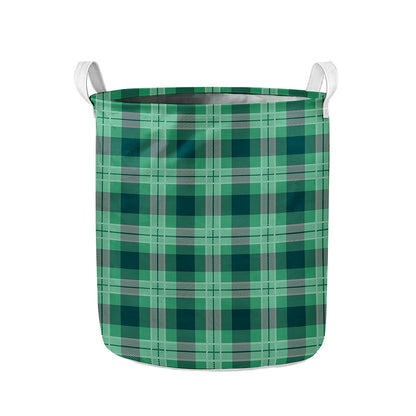 St. Patrick's Day Tartan Print Collapsible Laundry Basket