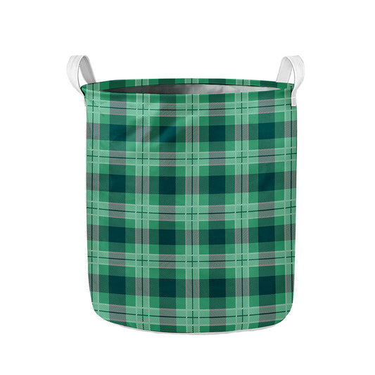 St. Patrick's Day Tartan Print Collapsible Laundry Basket