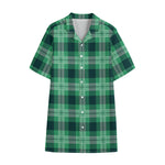 St. Patrick's Day Tartan Print Cotton Hawaiian Shirt