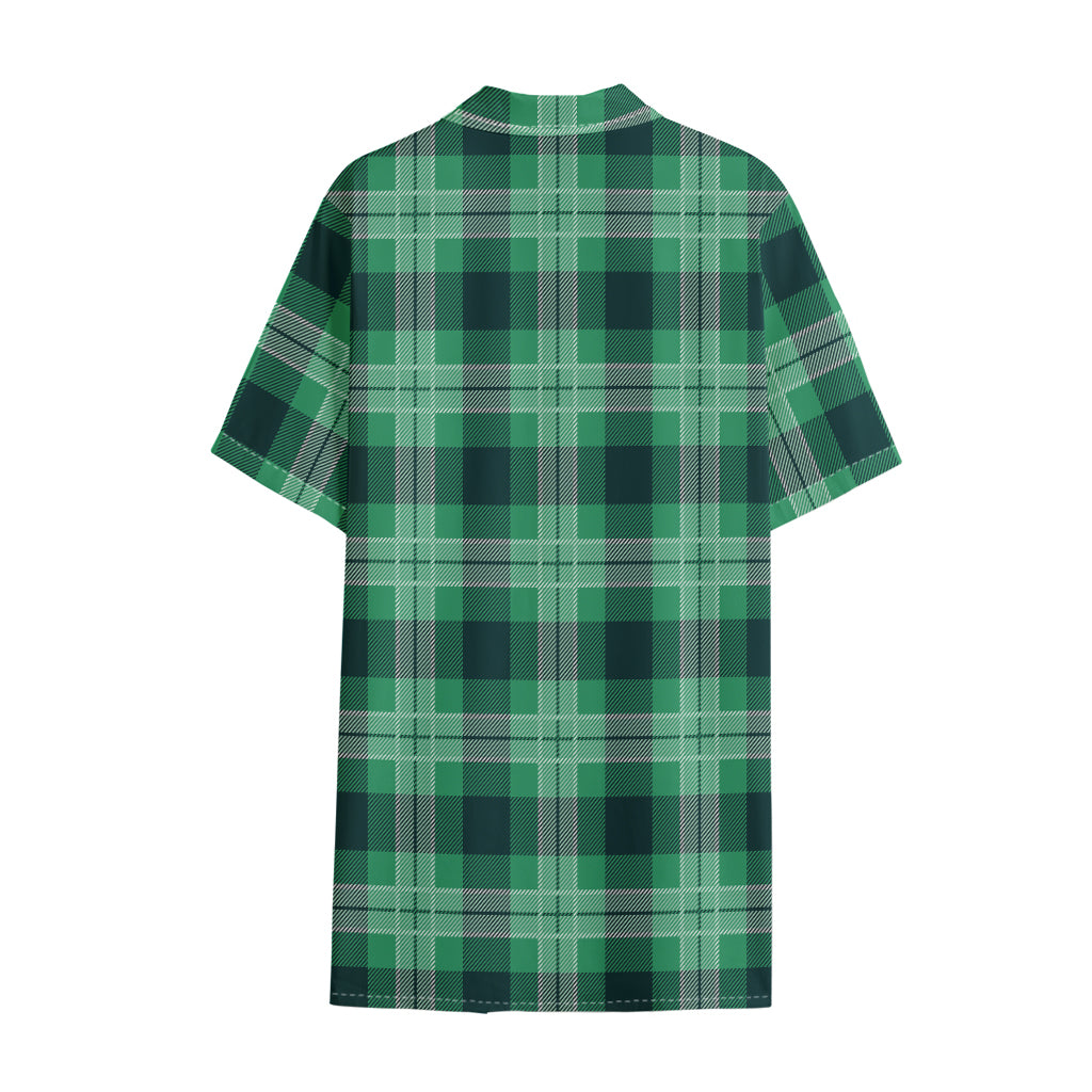 St. Patrick's Day Tartan Print Cotton Hawaiian Shirt