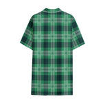 St. Patrick's Day Tartan Print Cotton Hawaiian Shirt