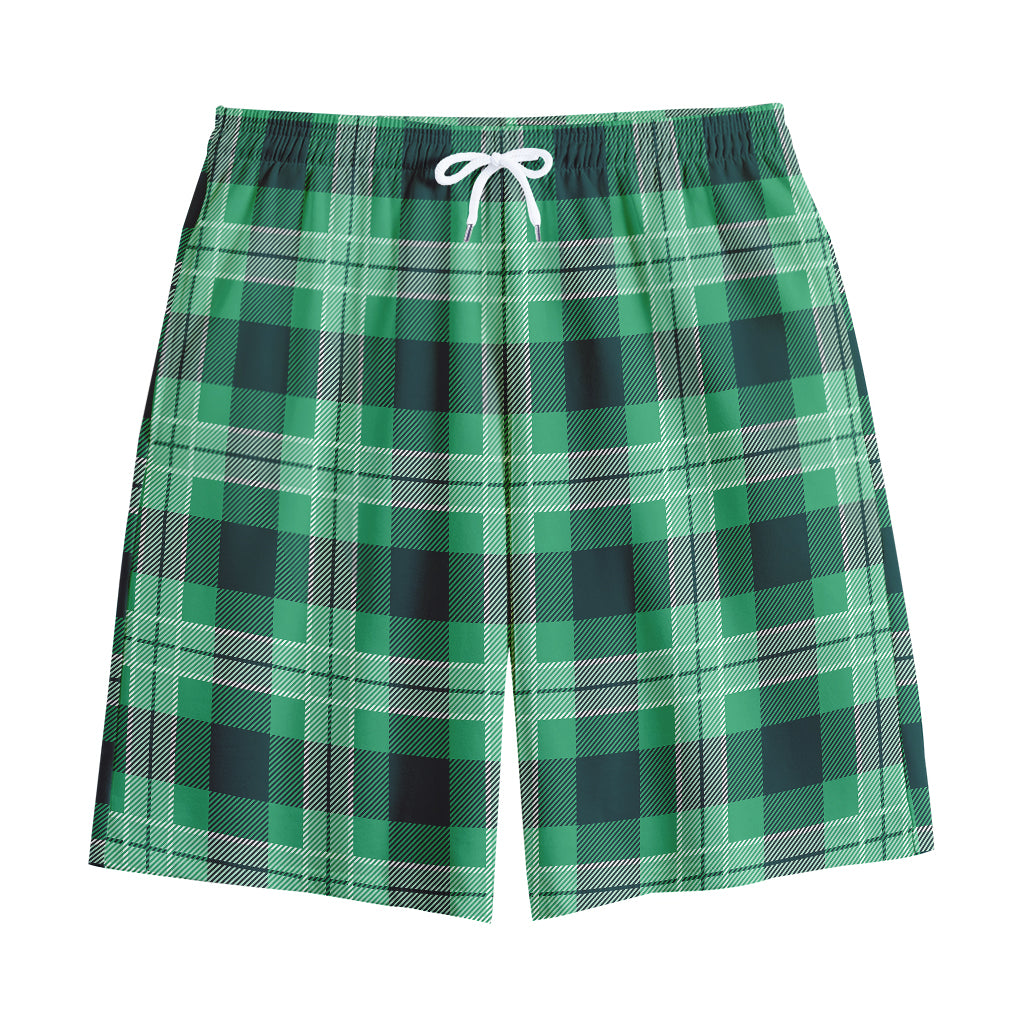 St. Patrick's Day Tartan Print Cotton Shorts