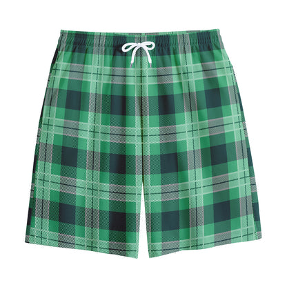 St. Patrick's Day Tartan Print Cotton Shorts