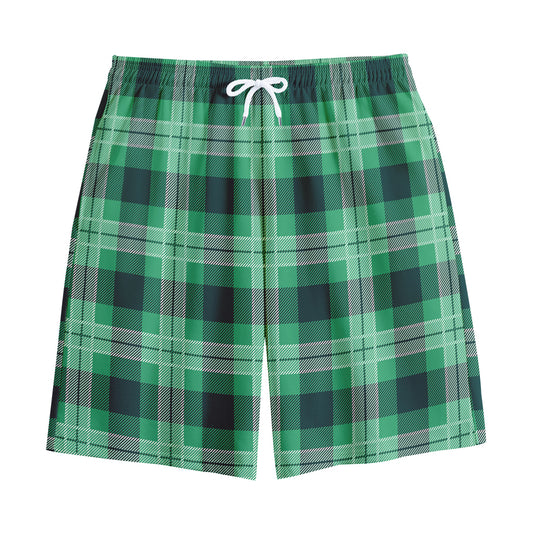 St. Patrick's Day Tartan Print Cotton Shorts