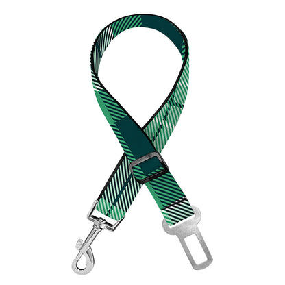 St. Patrick's Day Tartan Print Dog Seat Belt