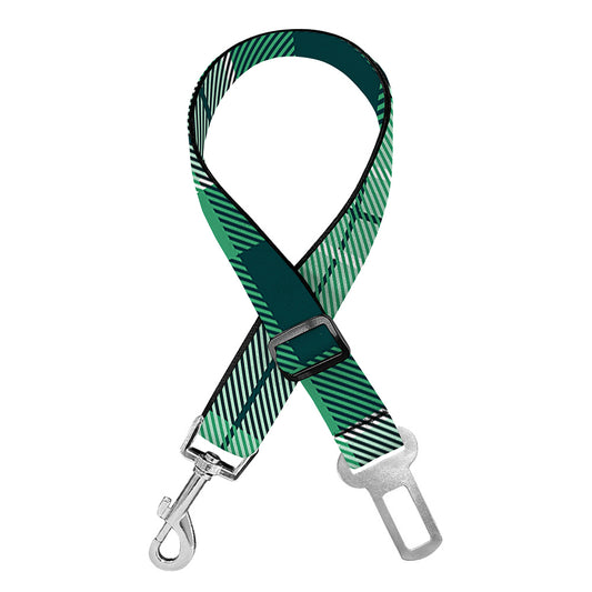 St. Patrick's Day Tartan Print Dog Seat Belt