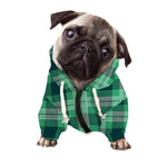 St. Patrick's Day Tartan Print Dog Zip Up Hoodie