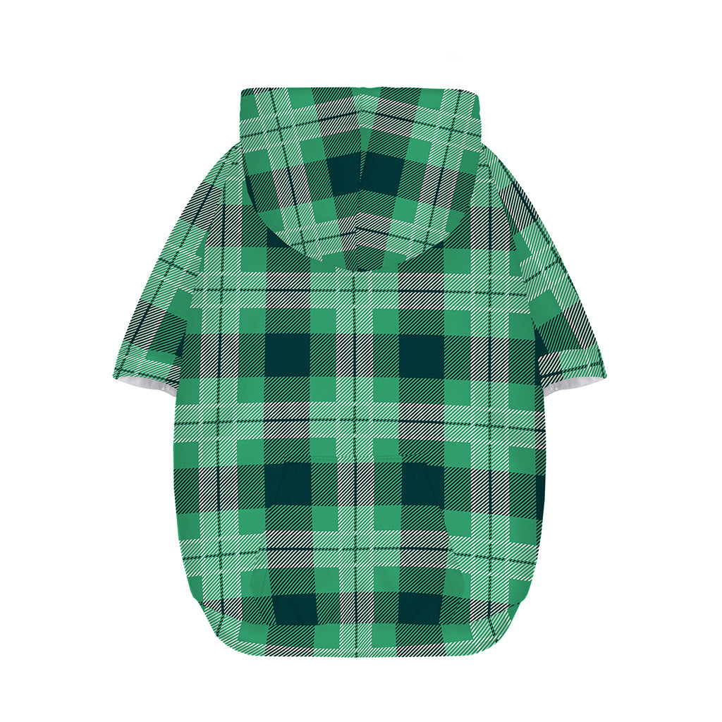 St. Patrick's Day Tartan Print Dog Zip Up Hoodie