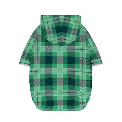 St. Patrick's Day Tartan Print Dog Zip Up Hoodie