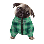 St. Patrick's Day Tartan Print Dog Zip Up Jacket