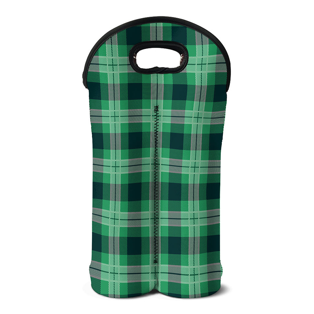St. Patrick's Day Tartan Print Double Neoprene Wine Tote