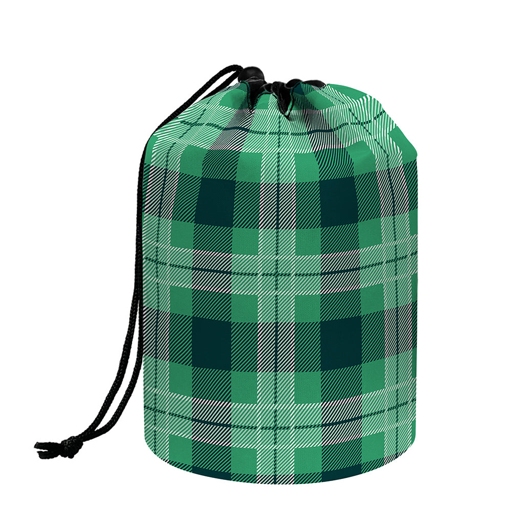 St. Patrick's Day Tartan Print Drawstring Makeup Bag