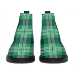 St. Patrick's Day Tartan Print Flat Ankle Boots