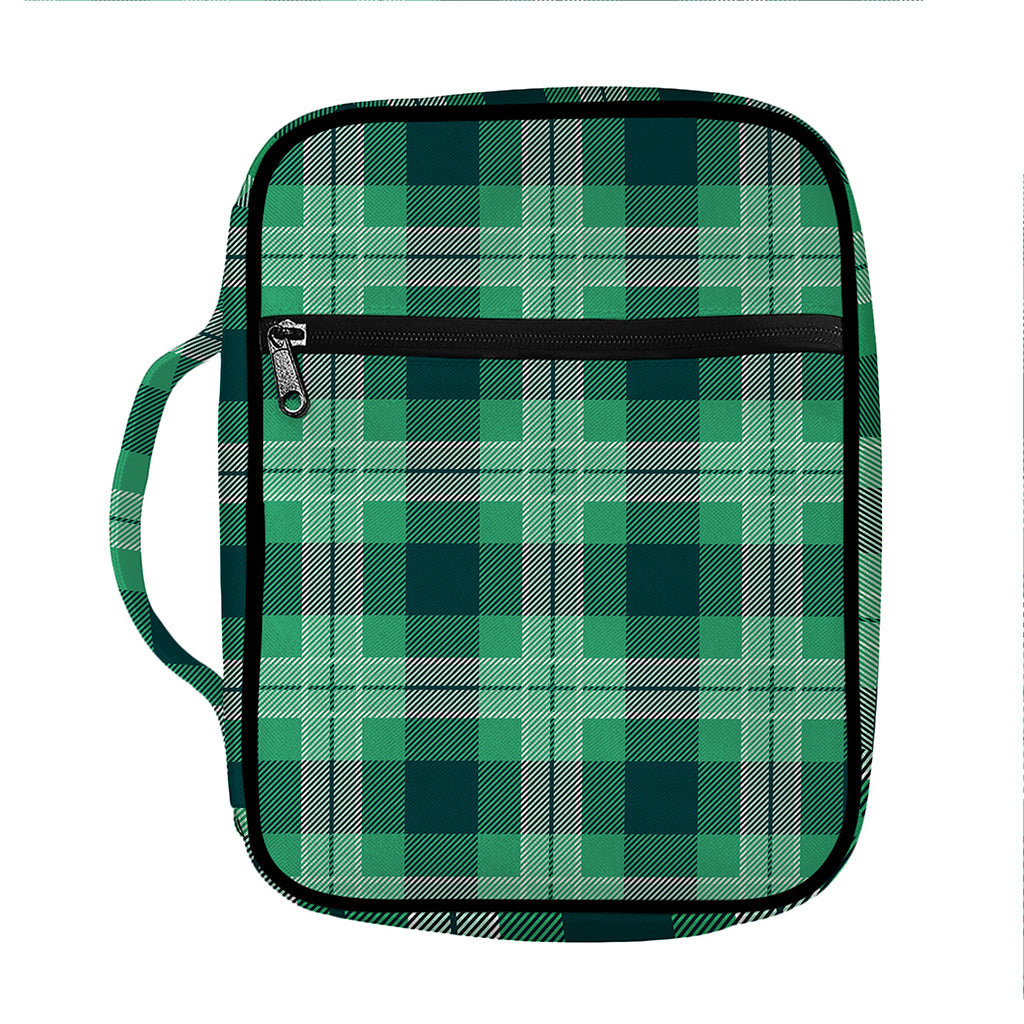 St. Patrick's Day Tartan Print Front Pocket Bible Bag
