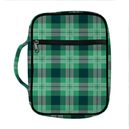 St. Patrick's Day Tartan Print Front Pocket Bible Bag