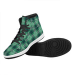 St. Patrick's Day Tartan Print High Top Leather Sneakers