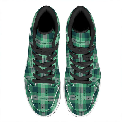 St. Patrick's Day Tartan Print High Top Leather Sneakers