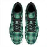 St. Patrick's Day Tartan Print High Top Leather Sneakers