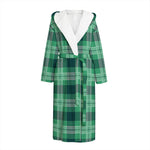 St. Patrick's Day Tartan Print Hooded Bathrobe