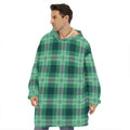 St. Patrick's Day Tartan Print Hoodie Blanket