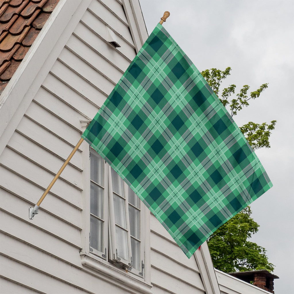 St. Patrick's Day Tartan Print House Flag