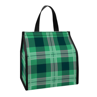 St. Patrick's Day Tartan Print Insulated Lunch Tote