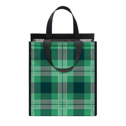 St. Patrick's Day Tartan Print Insulated Lunch Tote