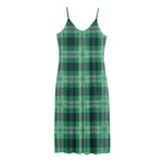 St. Patrick's Day Tartan Print Jersey Midi Cami Dress