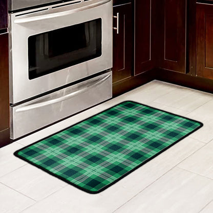 St. Patrick's Day Tartan Print Kitchen Mat