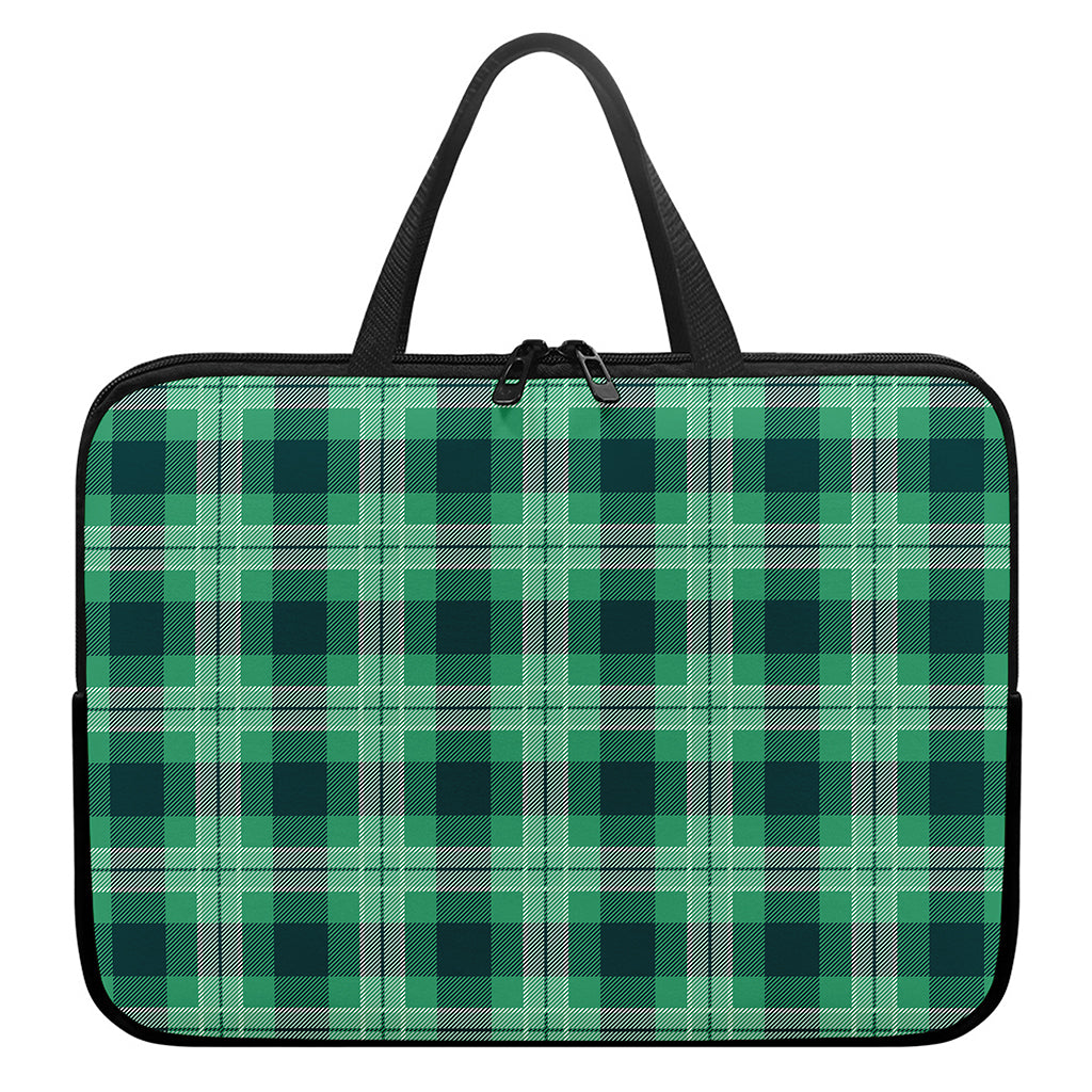 St. Patrick's Day Tartan Print Laptop Sleeve With Handle