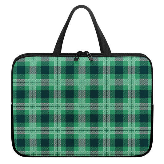 St. Patrick's Day Tartan Print Laptop Sleeve With Handle