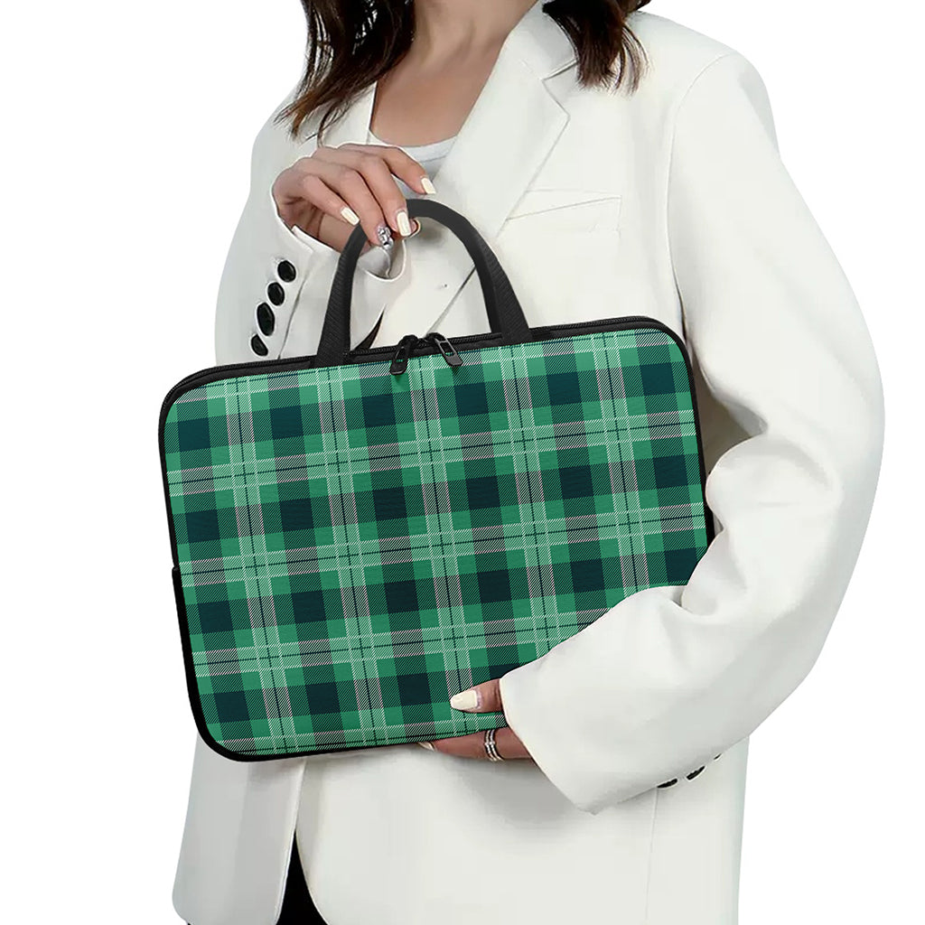 St. Patrick's Day Tartan Print Laptop Sleeve With Handle