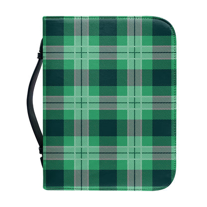 St. Patrick's Day Tartan Print Leather Bible Cover
