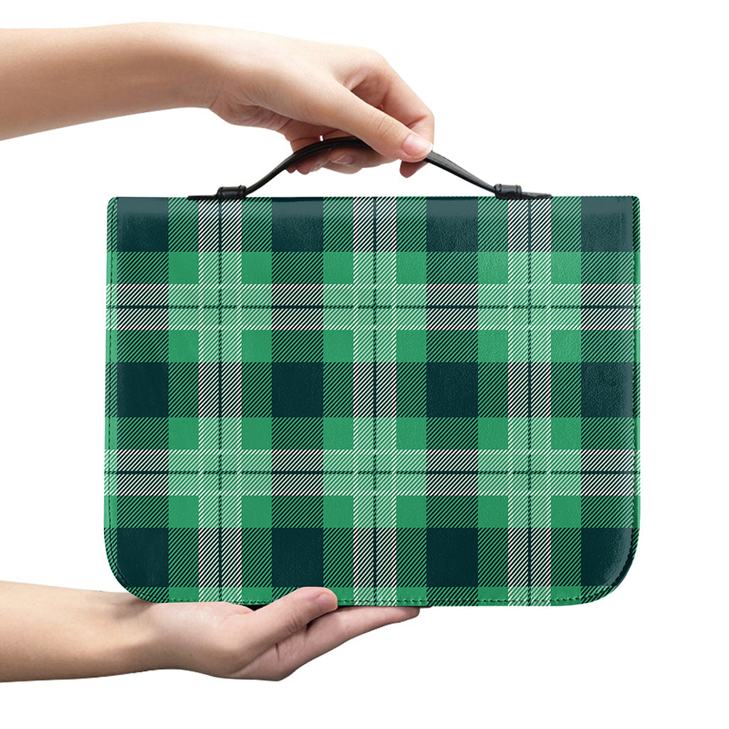 St. Patrick's Day Tartan Print Leather Bible Cover