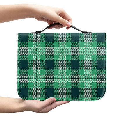 St. Patrick's Day Tartan Print Leather Bible Cover