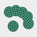 St. Patrick's Day Tartan Print Leather Coaster Set