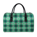 St. Patrick's Day Tartan Print Leather Duffel Bag
