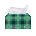 St. Patrick's Day Tartan Print Leather Tissue Box Cover