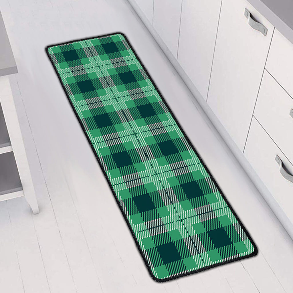 St. Patrick's Day Tartan Print Long Kitchen Mat