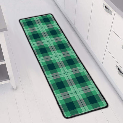 St. Patrick's Day Tartan Print Long Kitchen Mat
