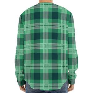 St. Patrick's Day Tartan Print Long Sleeve Baseball Jersey