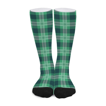St. Patrick's Day Tartan Print Long Socks