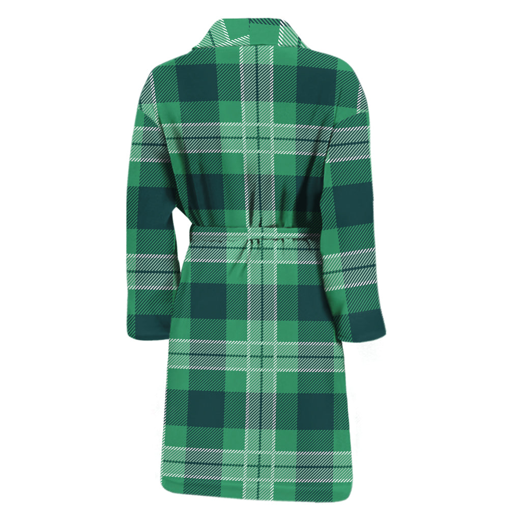 St. Patrick's Day Tartan Print Men's Bathrobe