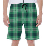 St. Patrick's Day Tartan Print Men's Beach Shorts