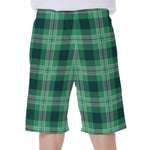 St. Patrick's Day Tartan Print Men's Beach Shorts